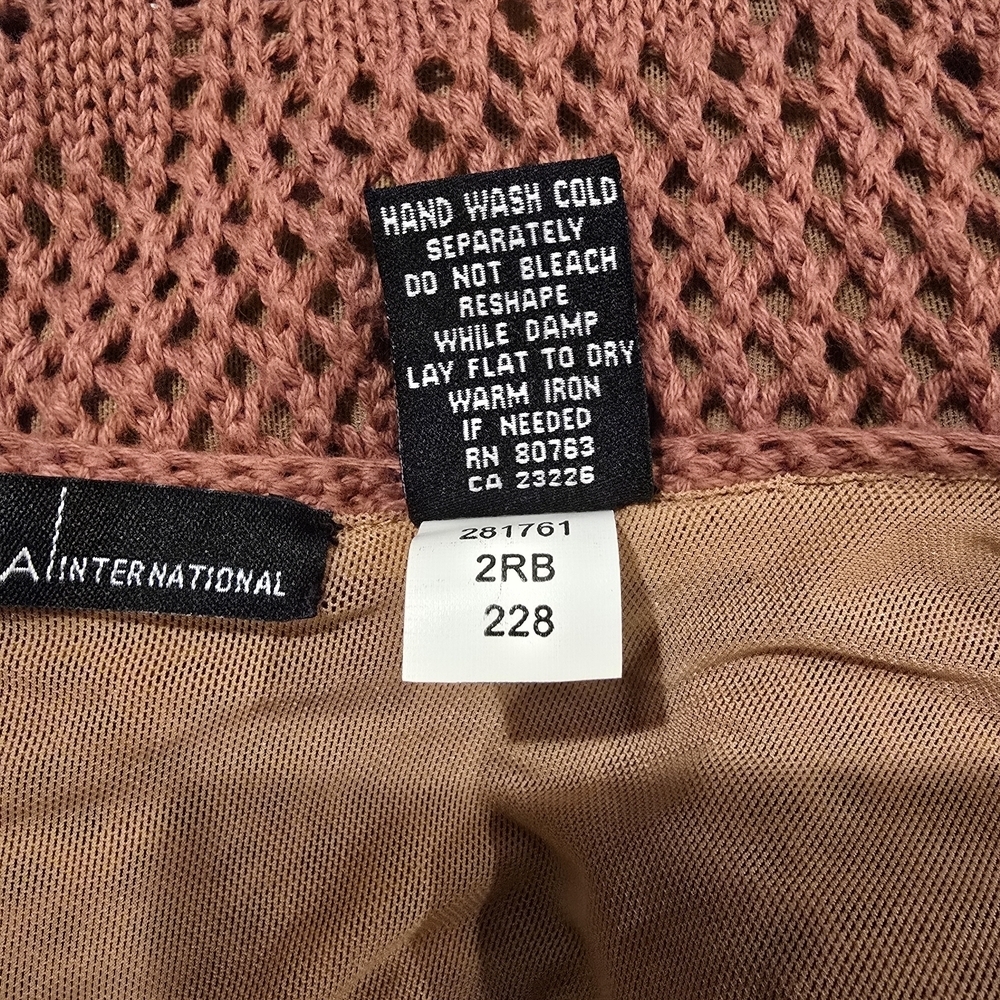 Women's Moda International Vintage Cotton Crochet Dress Rust Medium. - Picture 13 of 15